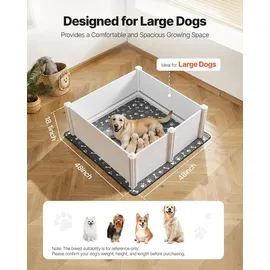 Vevor Wurfkiste für Hunde 122x122x46 cm Milchweiß