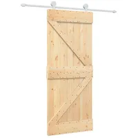 vidaXL Schiebetür rechts 85 x 210 cm Weiß/Braun