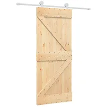 vidaXL Schiebetür rechts 85 x 210 cm Weiß/Braun