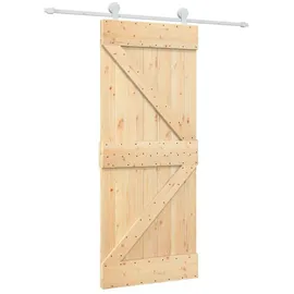 vidaXL Schiebetür rechts 85 x 210 cm Weiß/Braun
