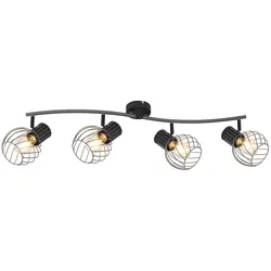 Decken Lampe Leuchte Metall-Käfig 4-Flammig Beleuchtung Strahler Spots beweglich