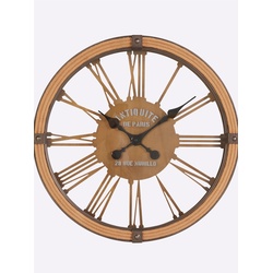 Wanduhr HEINE HOME, braun, Wanduhren, B/H/T: 50cm x 50cm x 5,5cm, B:50cm H:50cm T:5,5cm