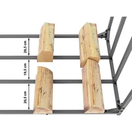deluke Kaminholzregal Aluminium 70 x 165 x 165 cm Schwarz
