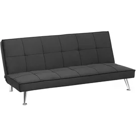 Beliani 3-Sitzer Schlafsofa grau / silber HASLE