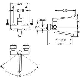 KWC AR Thermostat-Wannenbatterie Chrom