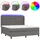 vidaXL Boxspringbett mit Matratze & LED Grau 180x200 cm Kunstleder