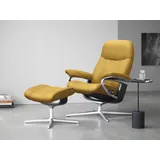 Stressless Stressless® Relaxsessel »Consul«, (Set, Relaxsessel mit Hocker), mit Hocker, mit Cross Base, Größe S, M & L, Holzakzent Schwarz gelb