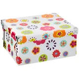 Zeller Aufbewahrungsbox, Kids, Pappe, ca. 31 x 26 x 14 cm, Blumen - Mehrfarbig