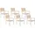 Beliani Como Gartenstuhl 55 x 90 x 55 cm beige/weiß 6 St.