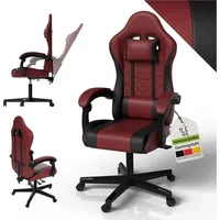 Juskys Gamingstuhl HyperSeat, Bordeaux/schwarz