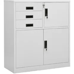 Büroschrank Hellgrau 90x40x102 cm Stahl