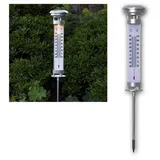 Star Trading Solarleuchte Edelstahl 57,5x9 cm 1 warmwhite LED inkl. Akku silber