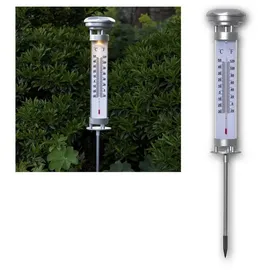 Star Trading Solarleuchte Edelstahl 57,5x9 cm 1 warmwhite LED inkl. Akku silber