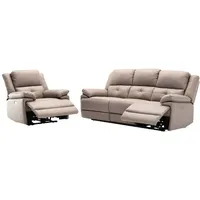 Relaxsofa elektrisch 3-Sitzer + Sessel - Stoff - Taupe - dolene