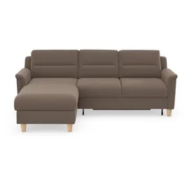sit&more Ecksofa SIT & MORE "Farö L-Form", grau (taupe), B:234cm H:90cm T:168cm, Sofas, Ecksofa, inklusive Federkern, wahlweise mit Bettfunktion und Bettkasten