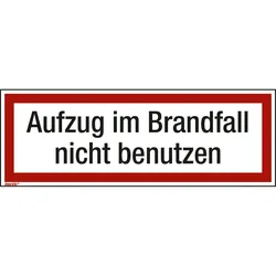 Soennecken Hinweisschild Aufzug im Brandfall 297x105mm Folie