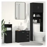vidaXL Waschbeckenunterschrank Schwarz Eichen-Optik 63x30x54 cm