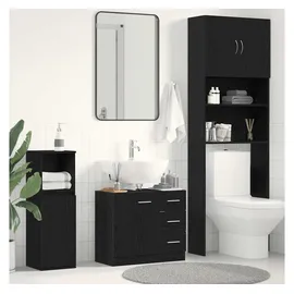 vidaXL Waschbeckenunterschrank Schwarz Eichen-Optik 63x30x54 cm