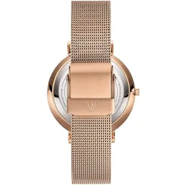 Paul Valentine Damen Armbanduhr - Rose Gold Pink Seashell Mesh