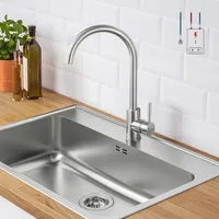 Niederdruck Wasserhahn Küche 360° Drehbar Niederdruck Küchenarmatur aus Edelstahl Armatur Spültischarmatur Einhebelmischer - Lonheo