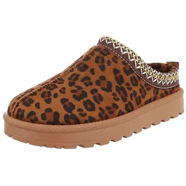 Ital-Design Stiefelette in Braun und Leo | Gr.: 36