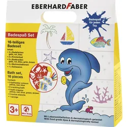 EBERHARD FABER Bad-Buntstifte 5 x Kreiden, 5 x Motivschablonen, 1 x Schwamm, 3 x Badefarben, 2 x Kinsterbände