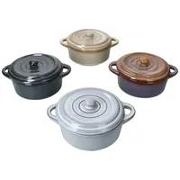 Mambocat Cocotte Topf-Set 4-tlg. 1 x Beige + 1 x Hellblau + 1 x Dunkelblau + 1 x Lila