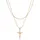 KUZZOI Halskette Layer Kreuz Kordelkette 925 Silber Gold
