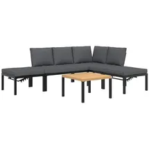 vidaXL Garten-Sofagarnitur 5-tlg. Schwarz