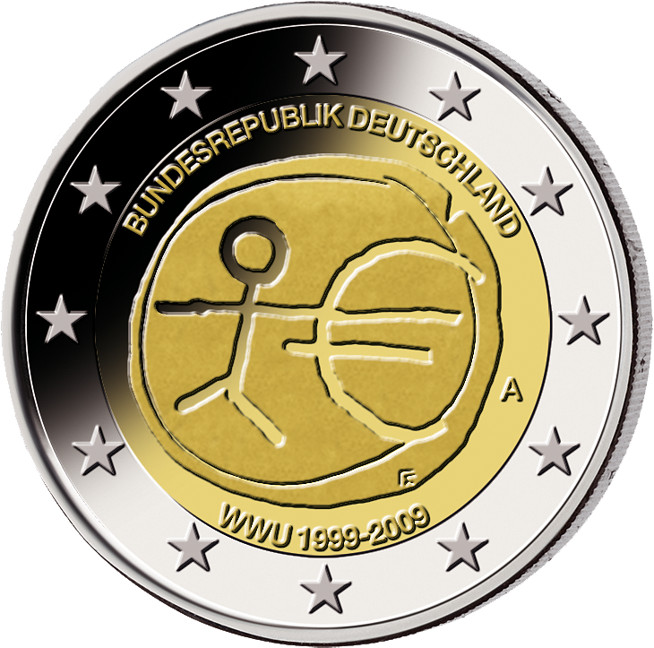 2-Euro-Gedenkmünze "10 Jahre Wirtschafts- und Währungsunion" in bankfrischer Sammler-Qualität (bfr) einzeln