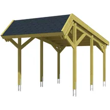 SKANHOLZ Einzelcarport Harz 3,21 x 5,60 m grün inkl. Pfostenanker