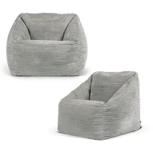 I.C.O.N. icon Sitzsack Grau, Textil, 100 L, 1-Sitzer, Freiform, 55x44x55 cm, Hergestellt in Deutschland, Oeko-Tex® Standard 100, Reach, Wohnzimmer, Hocker, Sitzsäcke, Kindersitzsäcke