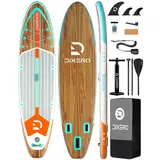 Dixero Aufblasbares Stand-Up-Paddle-Board, extra breite Paddelbretter für Erwachsene, SUP mit Premium-Zubehör, verstellbares Paddel, Handpumpe, untere Flosse, Leine, wasserdichte Handytasche, 5 l