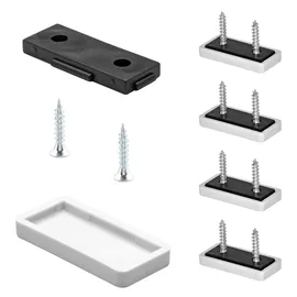 QuickClick Wagner QuickClick® Kunststoffgleiter Stuhlgleiter 4er-Set zum Anschrauben - 4X Basis + 8X Schraube + 4X Gleitaufsatz austauschbar - Kunststoff Hyper - Einsatz 32 x 15 mm - Made in DE - 15782900