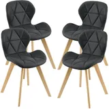 [en.casa] Esszimmerstuhl Älmhult Kunstleder schwarz 4er Set