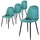 ML-Design 4er Set Petrol, Küchenstuhl mit Samtbezug