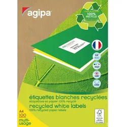 agipa Recycling Vielzweck-Etiketten, 105 x 37 mm, weiß
