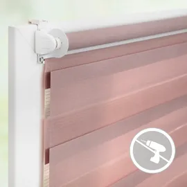 Lichtblick Doppelrollo Duo-Rollo Klemmfix 60 x 130 cm rosa/weiß