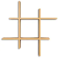 Levandeo Hashtag Regal 75x75cm Wandregal Holz Kernbuche-Optik Bücherregal Hängeregal
