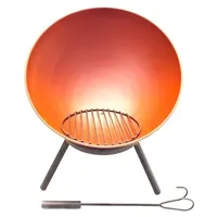 Jet-Line Outdoor Feuerstelle Feuerschale NAVARO für Garten und Terrasse 56 cm Geneigt Horizontal Firebowl Funken Windgeschützt Rostoptik Feuerkorb Feuertonne