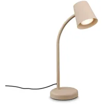 Briloner - Schreibtischlampe mit Kabelschalter, schwenkbar, GU10, max. 9W, Tischlampe, Lampe, Nachttischlampe, Tischleuchte, Deko, Bürolampe, Leselampe Bett, Leselicht, 13x38,5 cm, Beige