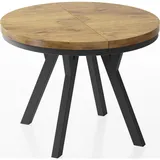 WFL GROUP Esstisch, Eiche, Rund, 90x76x90 cm, Esszimmer, Tische, Esstische
