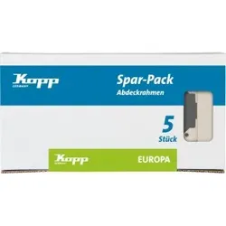 Kopp 401901018 EUROPA -Profi-Pack: 5x Abdeckrahmen 2-fach, Farbe:cremeweiß