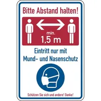Wagner-sicherheit Kombischild, Bitte Abstand halten! Eintritt nur mit Mund-