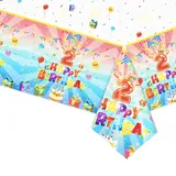 Tischdecke zum 2. Geburtstag,Party Tischdecke 2. Geburtstag,TableCloth Tischdeckenrolle 2 Geburtstag Plastiktischdecke Papiertischdecke für Baby,Mädchen,Jungen,Geburtstagsparty Disposable TableCloth