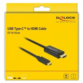DeLock USB-C zu HDMI 4K 60 Hz 1 m Schwarz