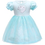 Lito Angels Prinzessin Elsa Kostüm Kleid für Kinder Mädchen, Eiskönigin Verkleidung Casual Sommerkleid, Größe 3-4 Jahre 104