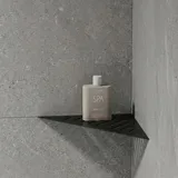 Eviso Slim-Fit Duschablage für die Fuge | Eckregal aus Edelstahl AISI 304 rostfrei | Montage ohne Bohren | Modernes Design für Dusche & Bad | Smart-Drain & Safe-Edge Technologie