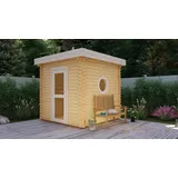 Finn Art Blockhaus Saunahaus Trontheim 2, BxTxH: 240 x 240 x 240 cm, Outdoor Gartensauna, ohne Ofen beige