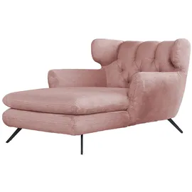 KAWOLA Relaxsessel CHARME Cord 130 x 95 x 160 cm Rosa mit Kissen